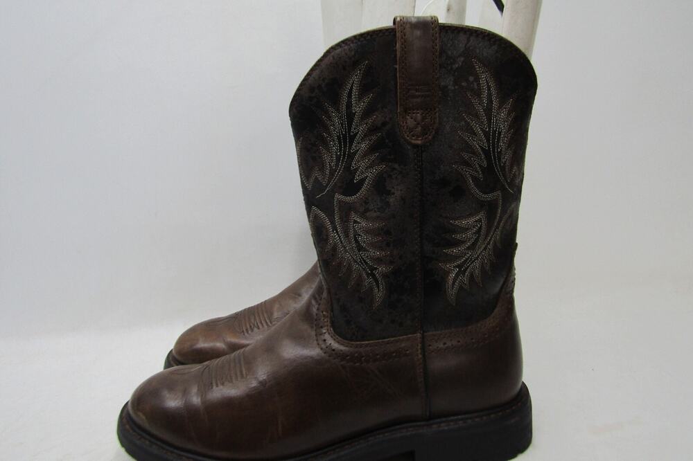 Ariat Mens Sz 13 D Brown Leather Cowboy Work Boots